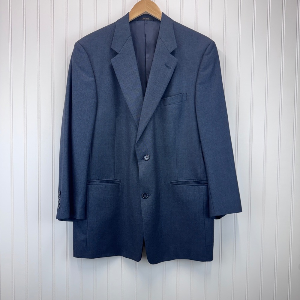 Hart Schaffner Marx Blazer Mens 44R Blue Gold Trumpeter Nordstrom Wool Classic